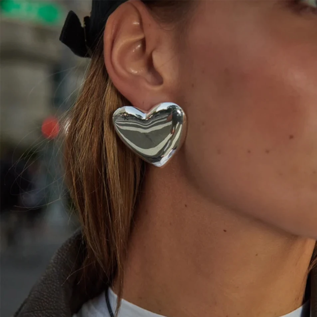 Ohrringe Herzblatt, 18 Karat vergoldet