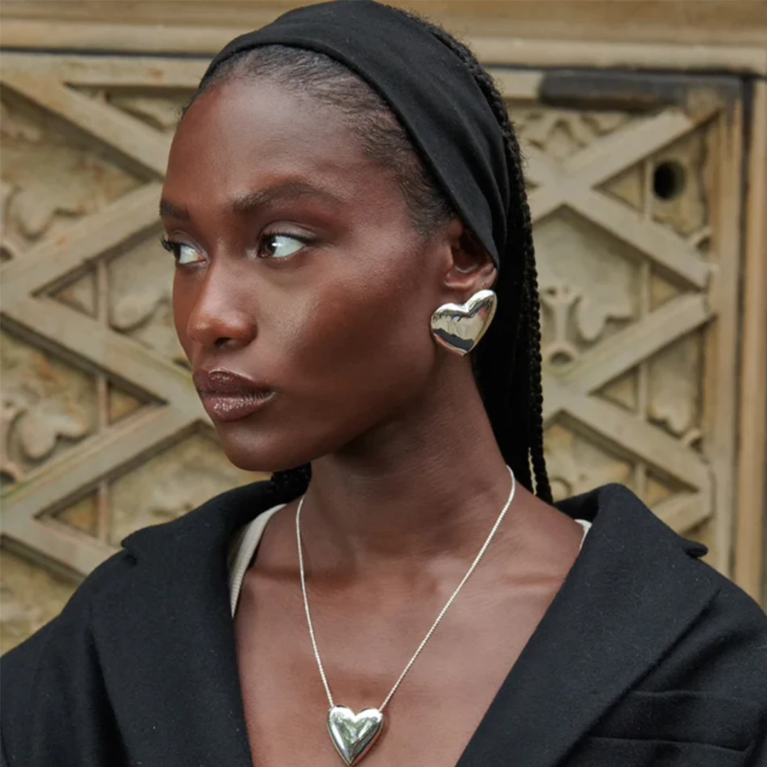 Ohrringe Herzblatt, 18 Karat vergoldet