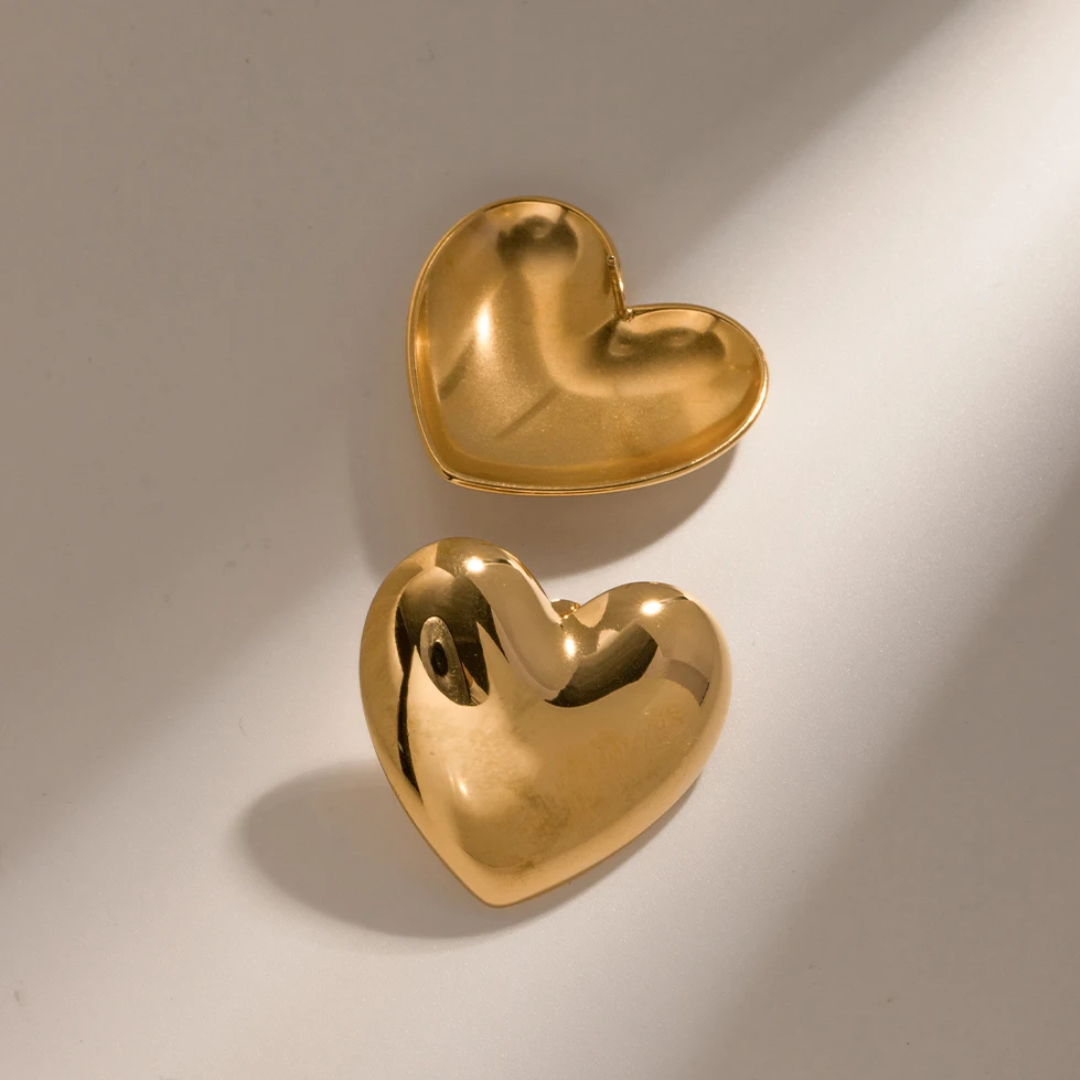 Ohrringe Herzblatt, 18 Karat vergoldet